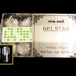 VIVO 500 pcs Almond Medium Full Cover Matte Pre Buff Soft Gel Nail Tips